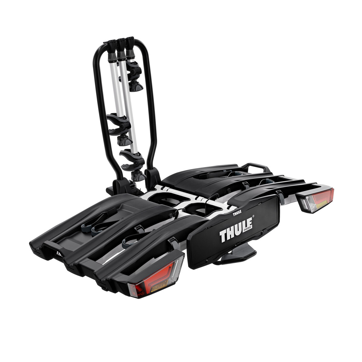 Thule - 966500 - EasyFold XT F 3 Fahrradhänger mit 22-80 mm Rahmendurchmesser & Schnellmontage, inkl. integrierter Rückleuchte, Steckeranschluss 13 polig & Diebstahlsicherung