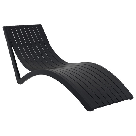 Siesta - Slim 180x72x70 cm (LxBxH) - Elegante schwarz Sonnenliege für stilvolle Entspannung