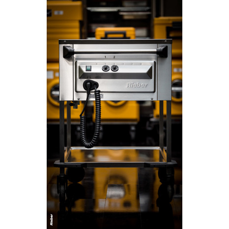 Rieber - ZUB-2GL Speiseausgabewagen 2xGN1/1, Becken naß und trocken beheizbar, 4 Lenkrollen, +30°C bis +110°C