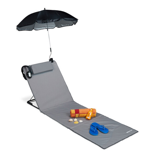 Relaxdays - 10026477_111 Grau/Schwarz Strandmatte 170x60cm (62cm Höhe) - Leicht 3.29kg Relaxdays - 10026477_111 Grau/Schwarz Strandmatte 170x60cm (62cm Höhe) - Leicht 3.29kg