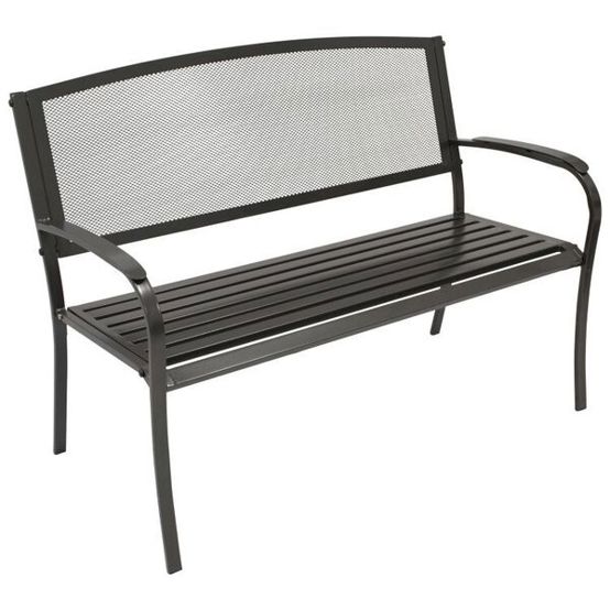 FRG - Gartenbank 2-Sitzer - Anthrazitgraue Metallbank mit 18 kg Gewicht FRG - Gartenbank 2-Sitzer - Anthrazitgraue Metallbank mit 18 kg Gewicht