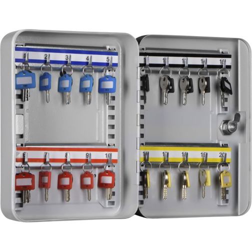 Format - SK 20 ZK - Wandmontage Schlüsselkasten mit 20 Haken, Türanschlag rechts & mechanisches Zahlenschloss