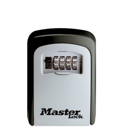 Master Lock - 5401EURD Schlüsselkasten (Metall, Wandmontage, Zahlenschloss, Schwarz-Grau, 83 x 34 x 118 mm)