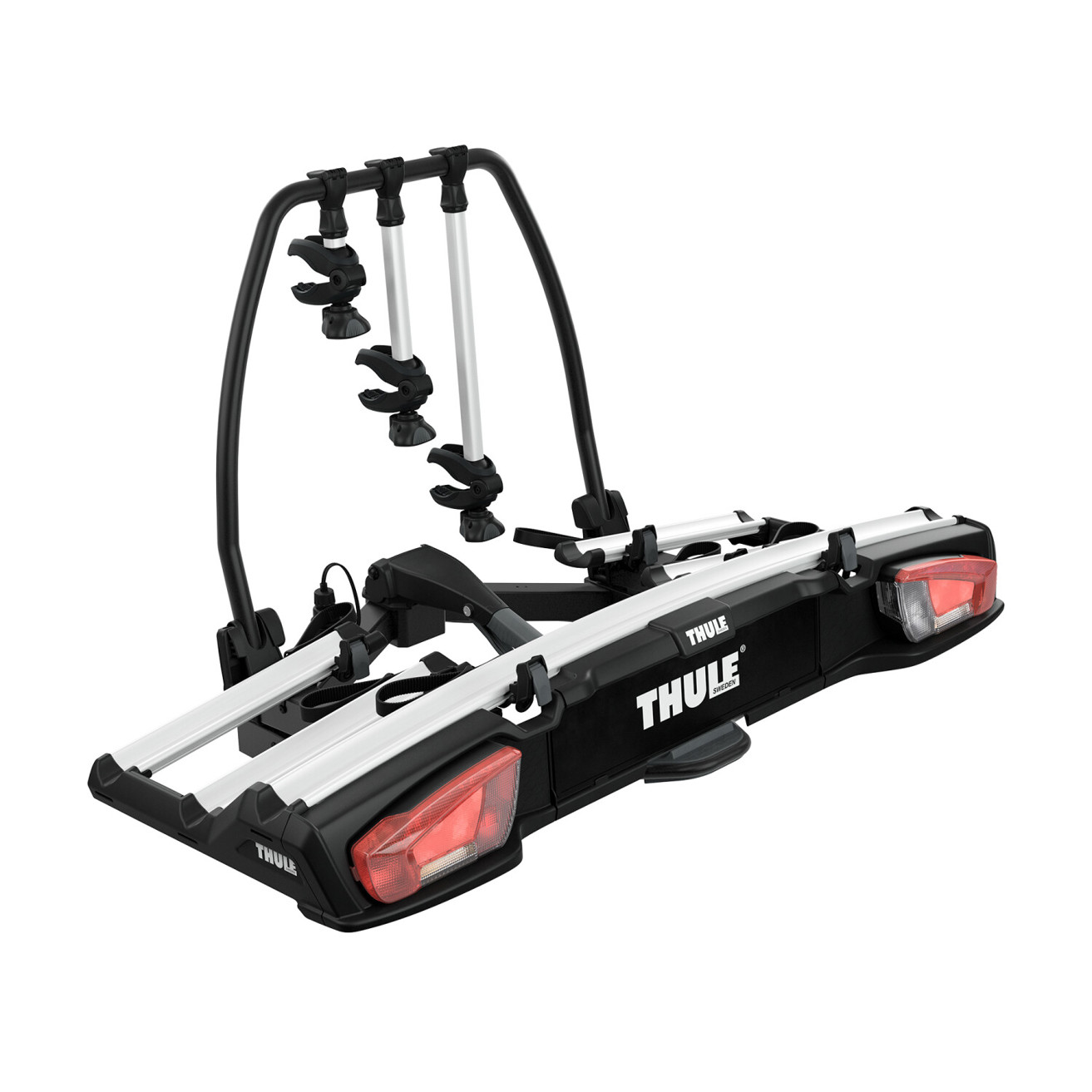 Thule - VeloSpace XT 3 - Fahrrad-Kupplungsträger für 3 Fahrräder - Anhängerkupplung - Schnelle Montage - Aluminium/Kunststoff - 22-80 mm Rahmendurchmesser - Integrierte Rückleuchte - Diebstahlsicherung & Abklappmechanismus Thule - VeloSpace XT 3 - Fahrrad-Kupplungsträger für 3 Fahrräder - Anhängerkupplung - Schnelle Montage - Aluminium/Kunststoff - 22-80 mm Rahmendurchmesser - Integrierte Rückleuchte - Diebstahlsicherung & Abklappmechanismus
