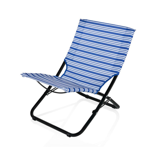 Campart Travel - CH-0420 Campingstuhl - Blau/Weiß, 415x360x620 mm (2 Beine)